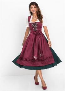 Dirndl mit bestickter Satin-Schürze (2-tlg.Set) in rot, Grösse 42, bonprix