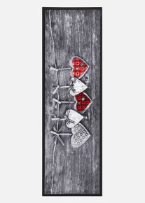 Fußmatte mit Herzchenmotiv in grau | 38x59 cm | bonprix