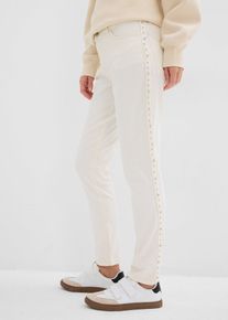Boyfriend-Jeans Mid Waist cropped in beige, Grösse 54, 97% Baumwolle, bonprix