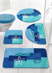 Badematte mit maritimen Motiven in blau | 45x50 cm | bonprix