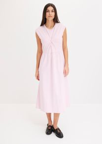 Ausgestelltes Jerseykleid mit Twistdetail in rosa, Grösse 44/46 (L), 100% Baumwolle, bonprix