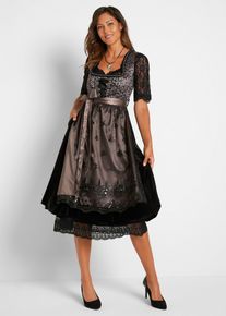 Dirndl mit Leomuster in schwarz, Grösse 52, bonprix