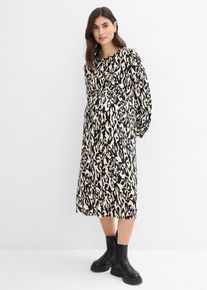 Umstands- und Stillkleid aus Viskose in Midi-Länge in beige, Grösse 50, bonprix