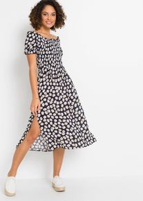 Midikleid aus reiner Viskose in blau, Gr&ouml;sse 36, bonprix