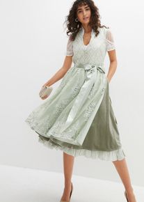 Dirndl mit Jacquard und Stickerei (2-tlg.Set) in gr&uuml;n, Gr&ouml;sse 44, bonprix
