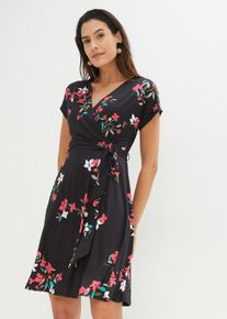 Jerseykleid in Wickeloptik in schwarz, Grösse 44/46 (L), bonprix