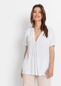Long-Tunika aus nachhaltiger Viskose in weiss, Grösse 36, bonprix