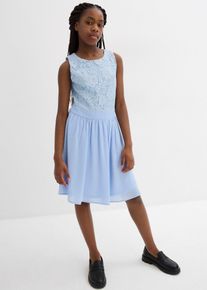 Minikleid mit Spitze in blau, Grösse 176, bonprix