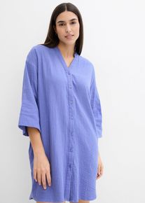 Blusenkleid aus Musselin in lila, Grösse 38, 100% Baumwolle, bonprix