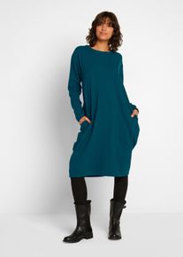Jerseykleid in O-Shape in petrol, Grösse 36/38 (S), 95% Baumwolle, bonprix