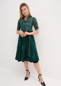 Dirndl mit bestickter Sch&uuml;rze (2-tlg. Set) in gr&uuml;n, Gr&ouml;sse 40, bonprix