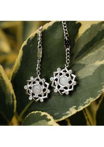 Holzkern Ohrringe Damen Silber und Mondstein