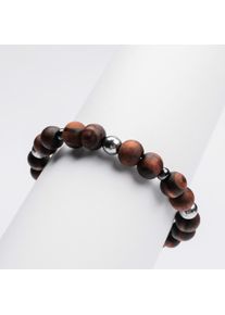 Holzkern Armbänder Herren Walnuss und Hämatit