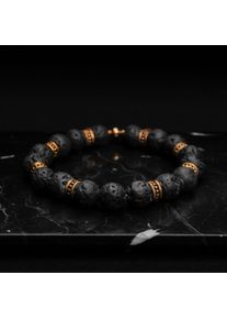 Holzkern Armbänder Herren Gold und Lava
