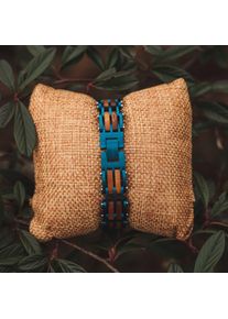 Holzkern Armband Adagio (Koa/Blau), Naturholz, Damen und Herren, größenverstellbar