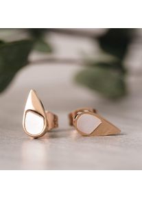Holzkern Ohrringe Damen Rosé und Weißes Perlmutt