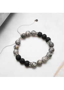 Holzkern Armbänder Herren Jaspis und Lava