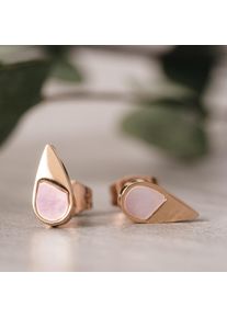 Holzkern Ohrringe Damen Rosé und Rosa Perlmutt