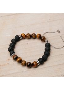 Holzkern Armbänder Herren Lava und Tigerauge