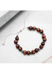 Holzkern Armbänder Herren Walnuss und Hämatit