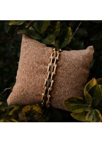 Holzkern Armband Allegro (Zebrano/Gold), Naturholz, Damen und Herren, größenverstellbar