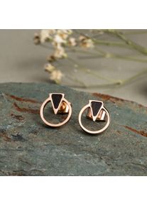 Holzkern Ohrringe Damen Rosé und Wenge