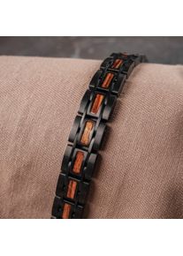 Holzkern Armband Tremolo (Zebrano/Schwarz), Naturholz, Damen und Herren, größenverstellbar
