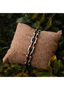 Holzkern Armband Allegro (Amaranth/Silber), Naturholz, Damen und Herren, größenverstellbar