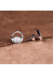 Holzkern Ohrringe Damen Silber und Türkis