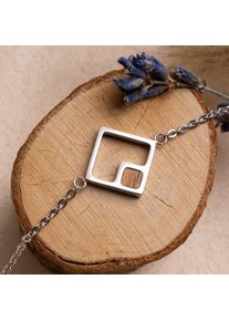 Holzkern Armbänder Damen Silber und Koa