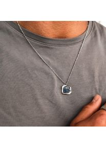 Holzkern Halsketten Herren Silber und Lapislazuli