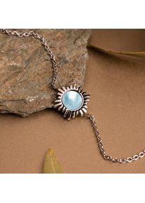 Holzkern Armbänder Damen Silber und Blaues Perlmutt