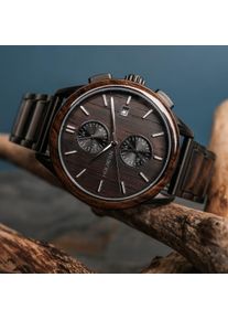 Holzkern Holzuhr Assen (Leadwood/Leadwood), Herren, Naturholz