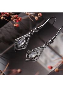 Holzkern Ohrringe Damen Silber und Mondstein