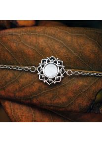 Holzkern Armbänder Damen Silber und Weißes Perlmutt