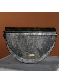 Holzkern Handtasche Uniqase Asami VEGAN Ocker-Grauer Schiefer Umhängetasche