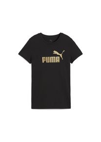 Puma T-Shirt 'ESS No. 1' Damen, gold / schwarz, Größe S