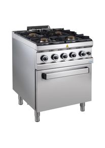 MBM Gasherd Serie 77 - 70/70 mit Gasbackofen 34 kW | Propangas Herd, 4 Kochstellen, GastroHeld