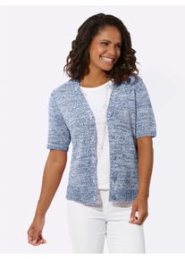 WITT Damen Strickjacke in Melange-Optik, hellblau-meliert, Größe 36, 70% Polyacryl, 30% Polyamid