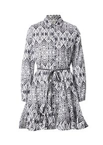 Only Blusenkleid 'ONLLUMINA' Damen Gr&ouml;&szlig;e 38 schwarz / wei&szlig; Winterkleid