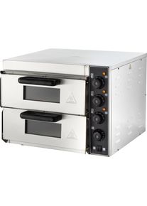 Pizzaofen Basic 2 x 35 cm Doppelkammer Pizzaofen 1 - 3 Pizzen | Flammkuchenofen | Lahmacun Ofen, Gastronomie-Bedarf