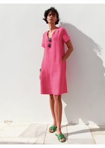 Peter Hahn Riani - Kleid mit V-Ausschnitt, rosé, Gr. 40, Leinen