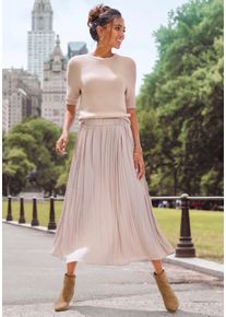 Lascana Witt Damen Maxirock, champagner, Größe 38, 100% Polyester