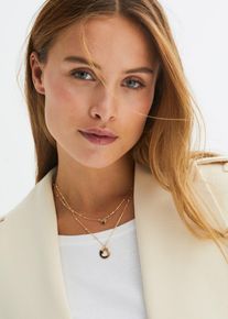 Colliers (ens. 2 pces) avec pendentifs c&oelig;urs en or, Taille Onesize, Couleur/Motif: couleur dor&eacute;e, bonprix