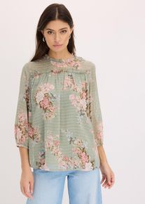 Chiffon-Tunika in grün, Grösse 42, bonprix