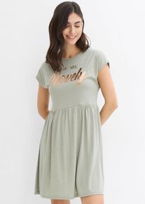 Shirtkleid mit Print aus Viskose-Mix in grün, Grösse 44/46 (L), bonprix