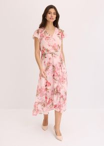 Chiffonkleid in rosa, Grösse 42, bonprix