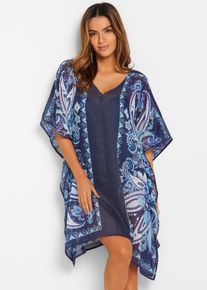 Transparente Strand Tunika in blau, Grösse 40/42 (M), bonprix