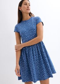 Shirtkleid aus reiner Baumwolle in blau, Grösse 52/54 (XXL), 100% Baumwolle, bonprix