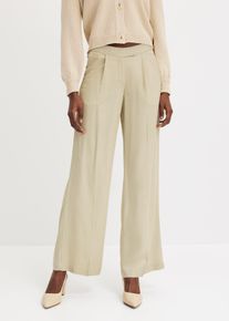 Lyocell Hose mit Bundfalten in grün, Grösse 46, bonprix